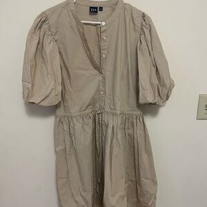 GAP Tan Puff Sleeve Sundress